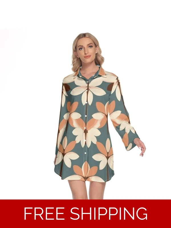 Motiff Shop Lapel Shirt Dress